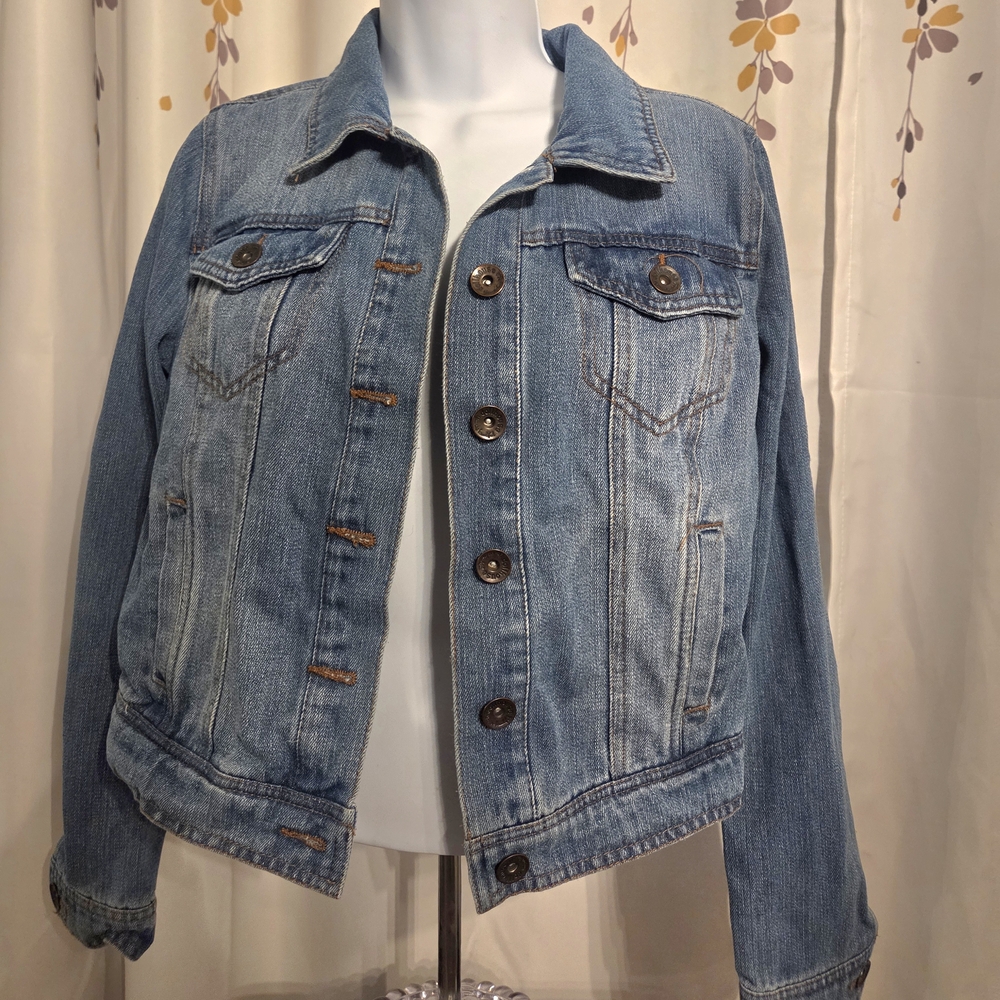 Trendy Dollhouse Light Blue Jean Jacket Button Up Vintage - Size‎ Medium - Picture 2 of 4